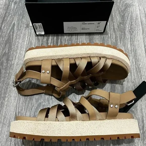 NIB Rag & Bone Park PlatformFisherman  Sandals Color Biscotti Size 10 / 40 - Picture 9 of 10